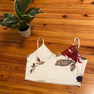 White flowered crop top